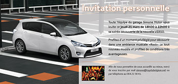 Toyota Simone Motor - invitation